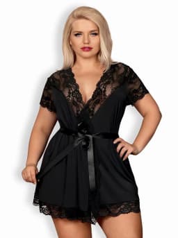 Elegantní župan 810 - PEI black XXL - Obsessive 2XL/3XL černá 3