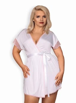 Elegantní župan Girlly peignoir XXL - Obsessive bílá 1