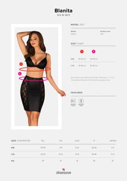Dokonalý set Blanita bra & skirt - Obsessive černá 3