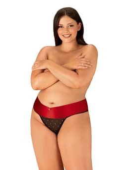 Jedinečná tanga Tienesy thong 2XL/3XL - Obsessive černá 1