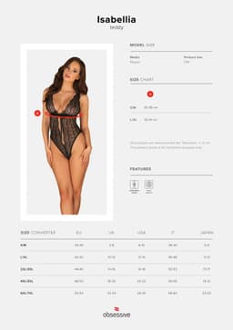 Smyslné body Isabellia teddy - Obsessive S/M černá 2