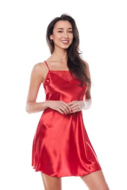 Saténová košilka Edith chemise red 3 - Anais červená 1