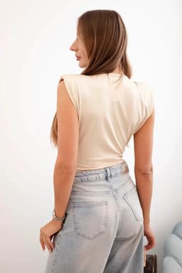 Dámská saténová halenka 10047 béžová - Kesi 4