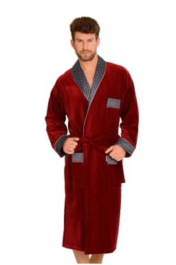 Dlouhý pánský župan De Lafense 773 Bonjour 3XL-4XL tmavě modrá 1