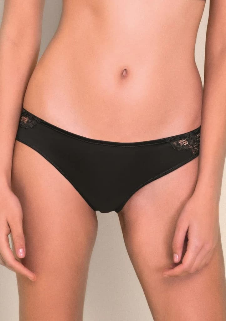 Dámské kalhotky Lormar SLIP SATEN 0181 S černá